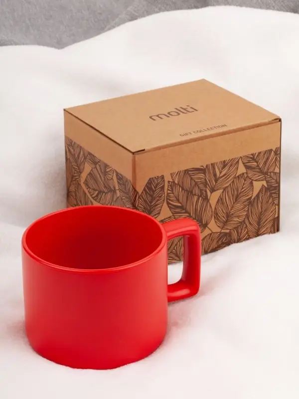 Чашка Jumbo в коробке матовая, красная