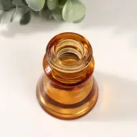 Подсвечник стекло на 1 свечу "Нео" прозрачный корица d=2,3 см 6х6х7,5 см