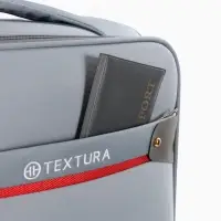 Чемодан 20",Текст,36*25*58,отд на молнии,1 нар/карм, увелич,код замок,4 колеса, т.серый