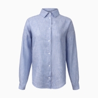 Рубашка женская MINAKU oversize в полоску, белая/голубая, размер 46