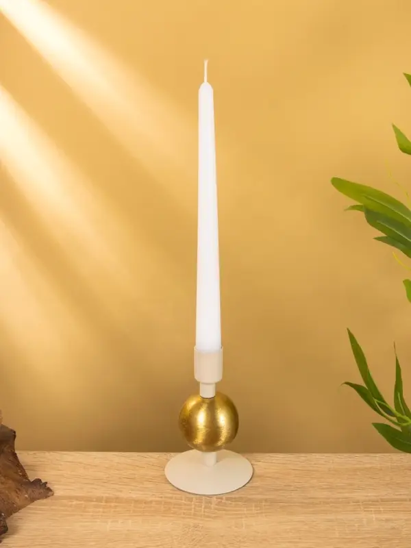 Подсвечник на 1 свечу текстурный "Фисташковый" с 1 сферой 7,5х7,5х11,5 см