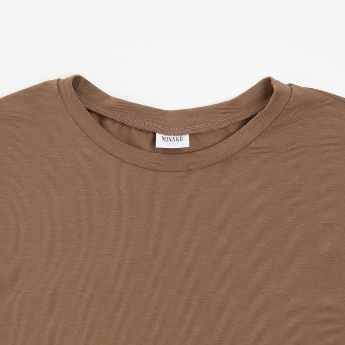 Лонгслив женский MINAKU: Basic line цвет тауп, размер 42 Лонгслив женский MINAKU: Basic line цвет тауп, размер 42