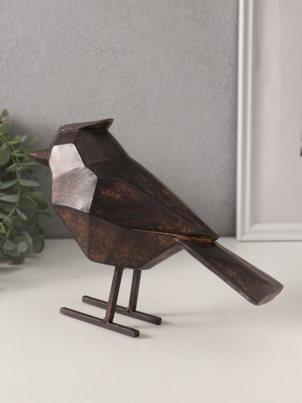 Сувенир полистоун "Чёрная птица. Грани" 24х9х16,5 см