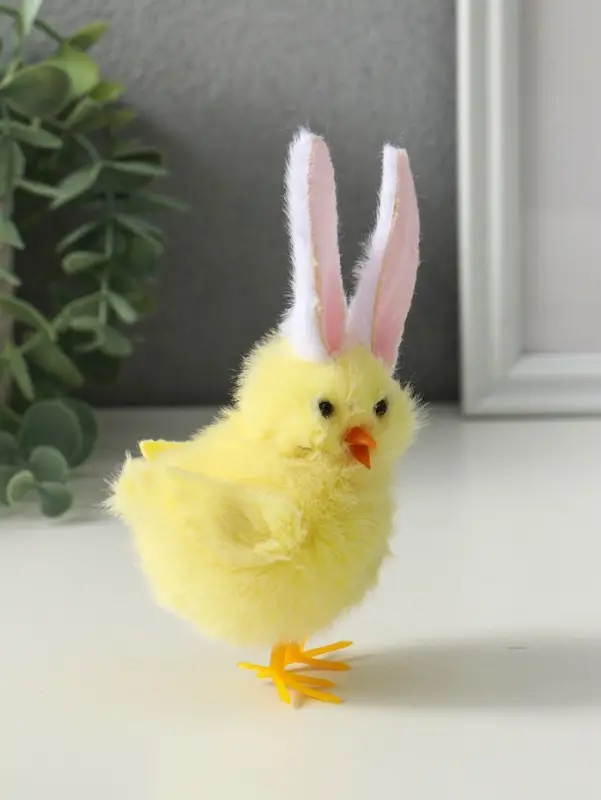 Сувенир пасхальный "Цыплёнок с зайчьими ушками" МИКС 5х6,5х12,5 см