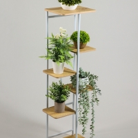 Подставка для цветов Greengo, 6 полок, 36 &times; 23 &times; 106 см, напольная, каркас металл, полки МДФ, белая