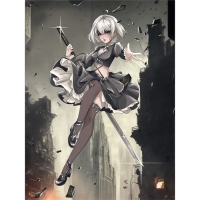 Алмазная мозаика с частичным заполнением на холсте &laquo;Девушка с клинком&raquo;&lrm;, 20 х 30 см