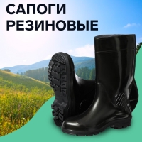 Сапоги мужские С-26, ПВХ, черные, размер 41 Сапоги мужские С-26, ПВХ, черные, размер 41