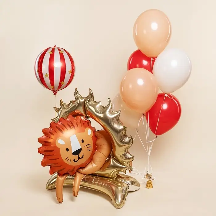 Воздушный шар фольгированный 25" сфера "Новгодний шар" цвет красный