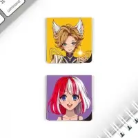 Закладки магнитные для книг, 2 шт  &laquo;Аниме&raquo;