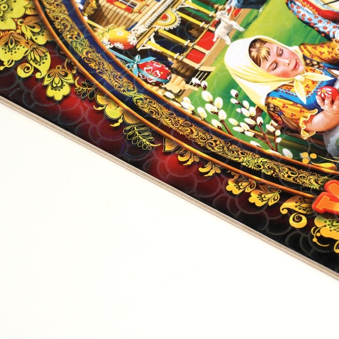 Доска разделочная пасхальная "Христос Воскресе. Семейный обед", 19,5&times;27,5 см