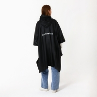 Дождевик взрослый пончо &laquo;Для мокрых дел&raquo;, на кнопках, оверсайз, цвет чёрный