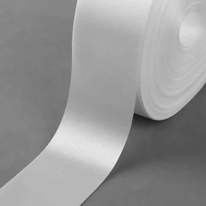 Лента атласная, 50 мм &times; 100 &plusmn; 5 м, цвет тёплый белый