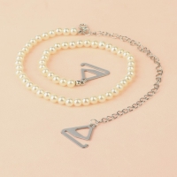 Бретели декоративные с жемчугом, фурнитура металл, 5 мм, 45 см, пара, цвет белый Бретели декоративные с жемчугом, фурнитура металл, 5 мм, 45 см, пара, цвет белый