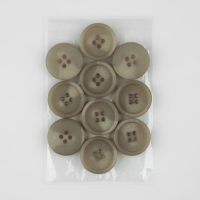 Набор пуговиц, 4 прокола, d = 22 мм, 10 шт, цвет серо-коричневый Набор пуговиц, 4 прокола, d = 22 мм, 10 шт, цвет серо-коричневый