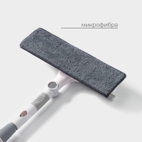 Щётка для окон Raccon, фиксатор, стальная телескопическая ручка 65(105) см, водосгон 28,5 см, насадка из микрофибры 28,5&times;8,5 см