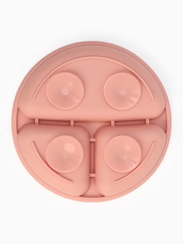 Тарелка детская секционная с ложкой и вилкой, 3 секции, розовый, Mum&Baby