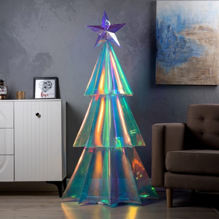 Светодиодная фигура «Ёлка со звездой» 85 × 165 × 85 см, пластик, 220 В, свечение белое Светодиодная фигура «Ёлка со звездой» 85 × 165 × 85 см, пластик, 220 В, свечение белое