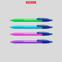 Ручка шариковая автоматическая ErichKrause R-301 Neon Matic, узел 0.7 мм, чернила синие, длина линии письма 2000 метров, МИКС