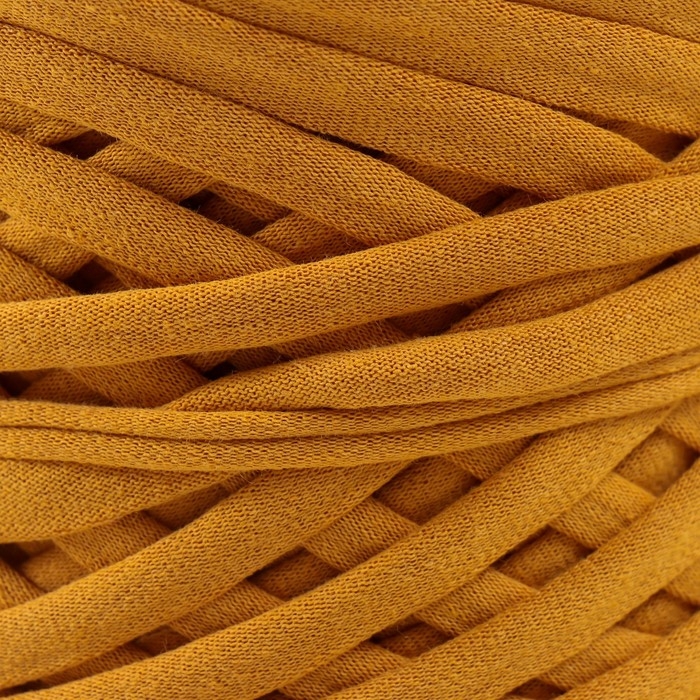 Трикотажная пряжа, ширина 7-9 мм, 100м/295 гр&plusmn;10% (18 - горчица)