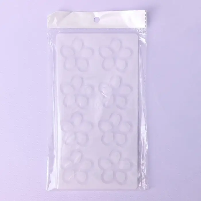 Форма для шоколада &laquo;Цветочки&raquo;, силикон, 8 ячеек, 21&times;11&times;0.3 см, прозрачная