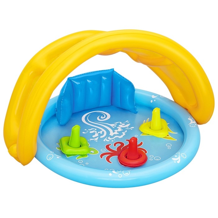 Бассейн надувной &laquo;Ракушка&raquo;, 115 х 89 х 76 см, с навесом, от 6 месяцев, 52568