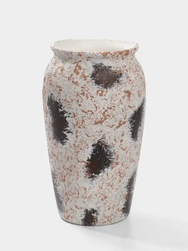 Ваза настольная керамика "Дези" 25х12 см, бело-коричневый