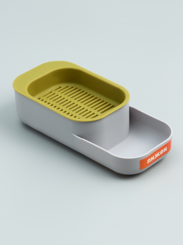 Проращиватель травы кошкам, с семенами, 20 х 5 х 9 см, серый