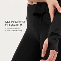 Лонгслив женский Resport, на молнии, р. 50, цвет чёрный, базовый, с длинным рукавом