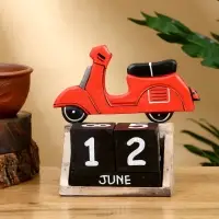 Календарь настольный &laquo;Мопед&raquo;, 14&times;5.5&times;14 см, дерево, красный