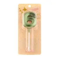 Свеча в торт на шпажке &laquo;Цифра 6&raquo;, зеленая, 5 см