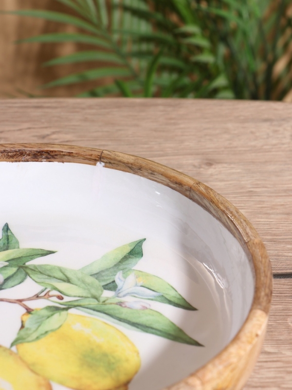 Блюдо "Лимоны" дерево манго 25х25х4,5 см