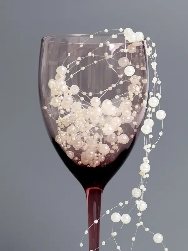 Гирлянда для декора из бусин, айвори - крем