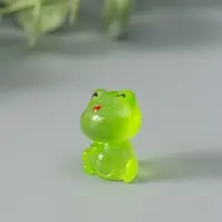 Сувенир эпоксидная смола флюоресцентный "Лягушата" набор 6 шт 3,2х2,5х2 см