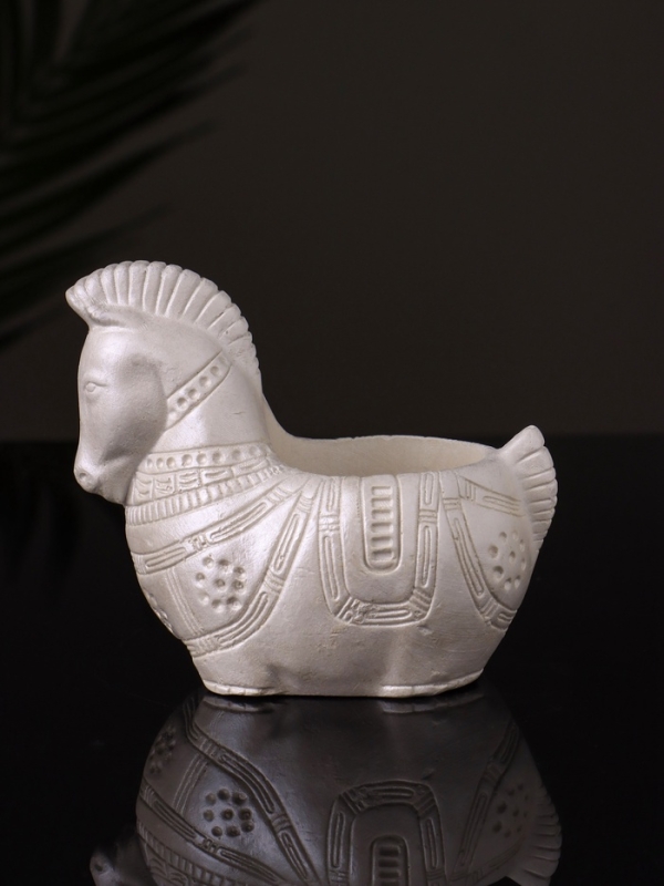 Кашпо "Лошадка с орнаментом" 8х9х6 см, перламутр