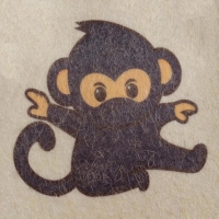 Шапка для бани с детским принтом "Обезьянка" , белая Шапка для бани с детским принтом "Обезьянка" , белая