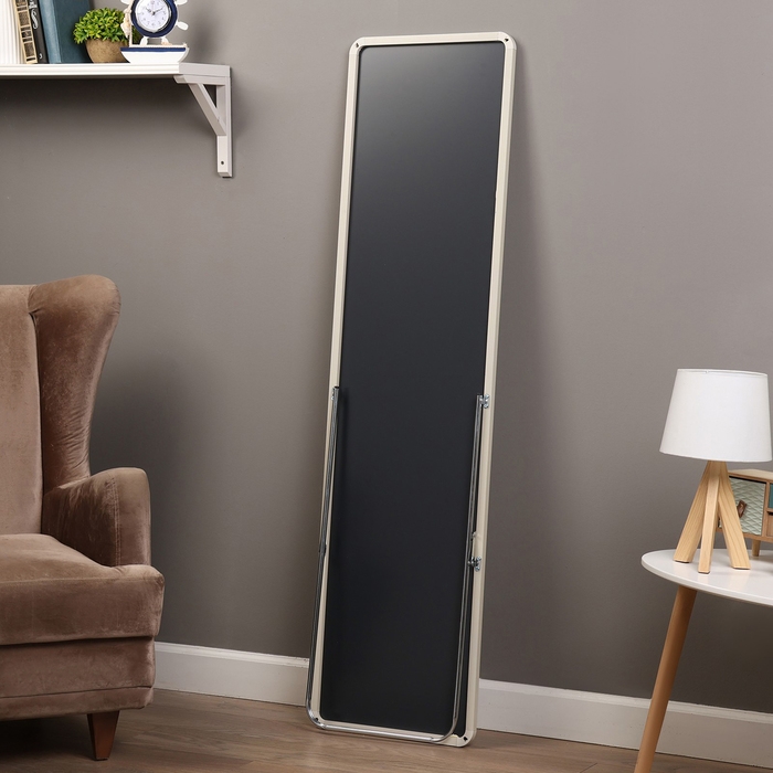 Зеркало интерьерное напольное, акрил, 40 х 150 см белое, Зеркало интерьерное напольное, акрил, 40 х 150 см белое,
