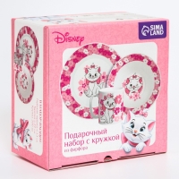 Набор посуды из керамики, 3 предмета: тарелка &Oslash; 16,5 см, миска &Oslash; 14 см, кружка 200 мл, "Кошечка Мари", Коты Аристократы