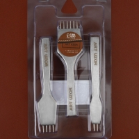 Набор строчных игольчатых пробойников для кожи (3шт цена за наб) шаг 4мм серебряный АУ