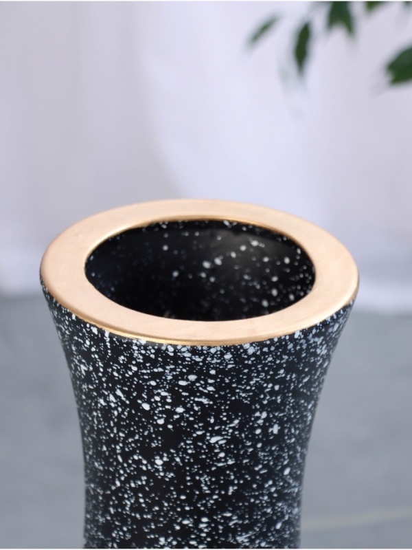 Ваза керамика напольная "Честер" талия, 60х15 см, чёрный