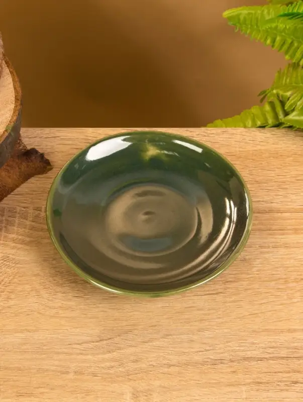 Чашка с блюдцем &laquo;Слоник&raquo;, 13&times;13&times;8 см, керамика, зелёная