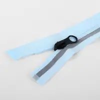 Молния &laquo;Спираль&raquo;, №5, разъёмная, со светоотражающей полосой, замок автомат, 60 см, голубая