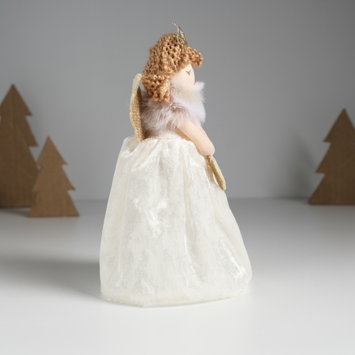 Кукла интерьерная Кукла интерьерная "Принцесса-ангел в белом бархатном платье с сердечком" 7,5х8х17,5 см