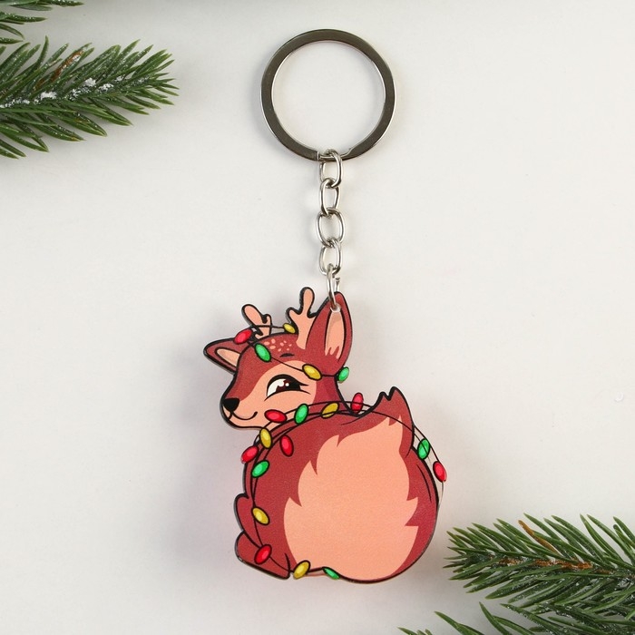 Брелок новогодний, для ключей, мялка &laquo;Олень&raquo; 5,2 х 12,4 см