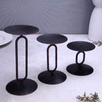 Набор подсвечников 10х20; 10х15; 10х10 см, чёрный Набор подсвечников 10х20; 10х15; 10х10 см, чёрный