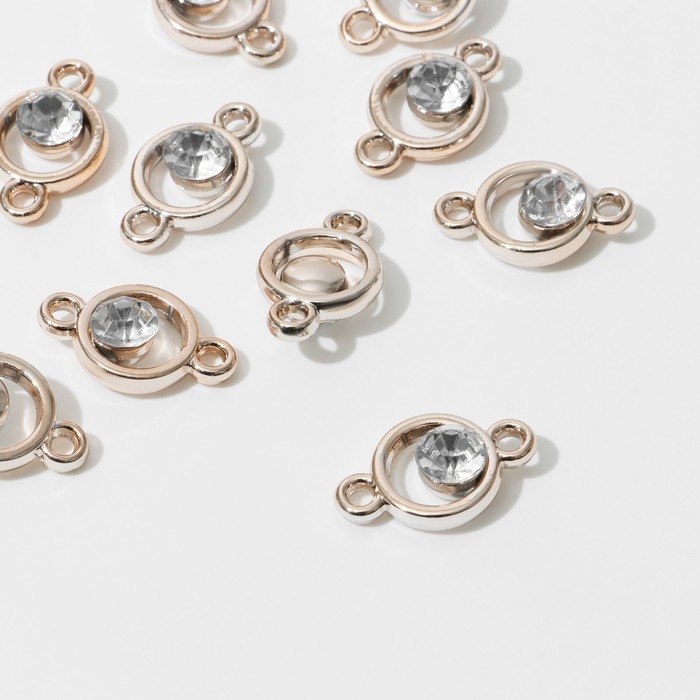 Коннектор «Орбита» 2,4×1,5×0,7 см, (набор 10 шт.), цвет белый в золоте Коннектор «Орбита» 2,4×1,5×0,7 см, (набор 10 шт.), цвет белый в золоте