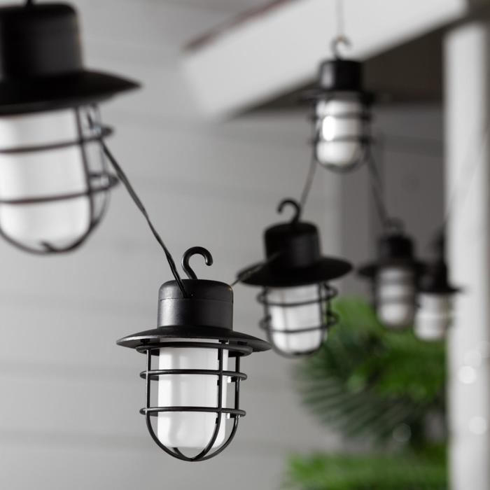 Гирлянда Uniel «Нить» 1.8 м с насадками «Фонарики», IP44, тёмная нить, 72 LED, эффект пламени , 1 режим, солнечная батарея Гирлянда Uniel «Нить» 1.8 м с насадками «Фонарики», IP44, тёмная нить, 72 LED, эффект пламени , 1 режим, солнечная батарея