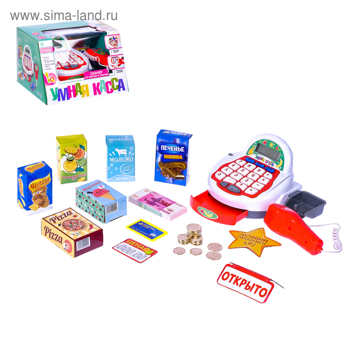 Касса-калькулятор &laquo;Умная касса-1&raquo;, с аксессуарами, световые и звуковые эффекты