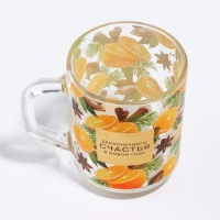 Кружка новогодняя стеклянная &laquo;Глинтвейн&raquo;, 200 мл