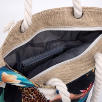 Сумка женская пляжная на молнии, цвет чёрный Сумка женская пляжная на молнии, цвет чёрный