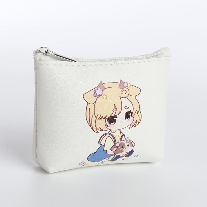 Кошелёк на молнии, цвет белый